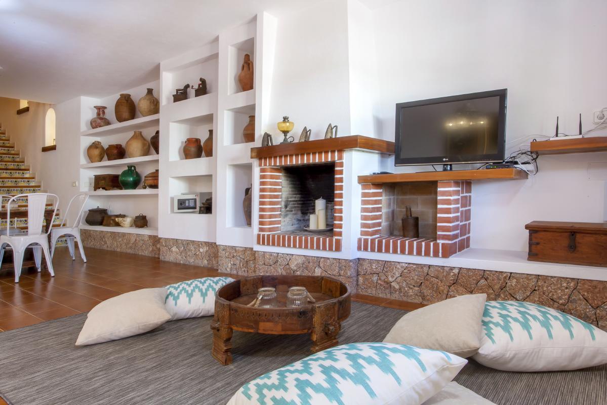 Interior relx area near fireplace